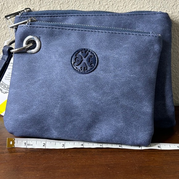 CXL by Christian Lacroix NWT Wristlet Duo Indigo Denim Look Faux Leather - Picture 10 of 12